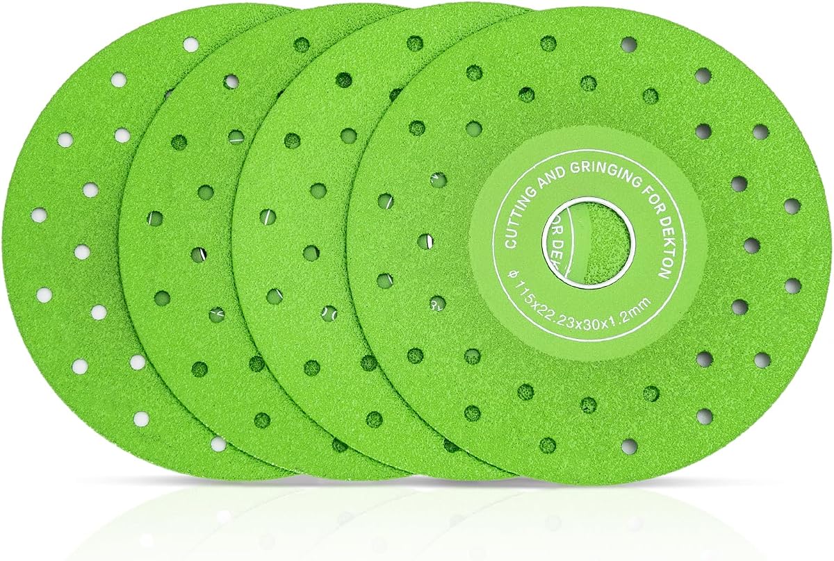 4PCS 4-1/2 Inch Diamond Saw Blades - Ceramic, Glass, Rock & Tile Cutting Disc for Angle Grinder, Industrial Strength Diamond Blade Set