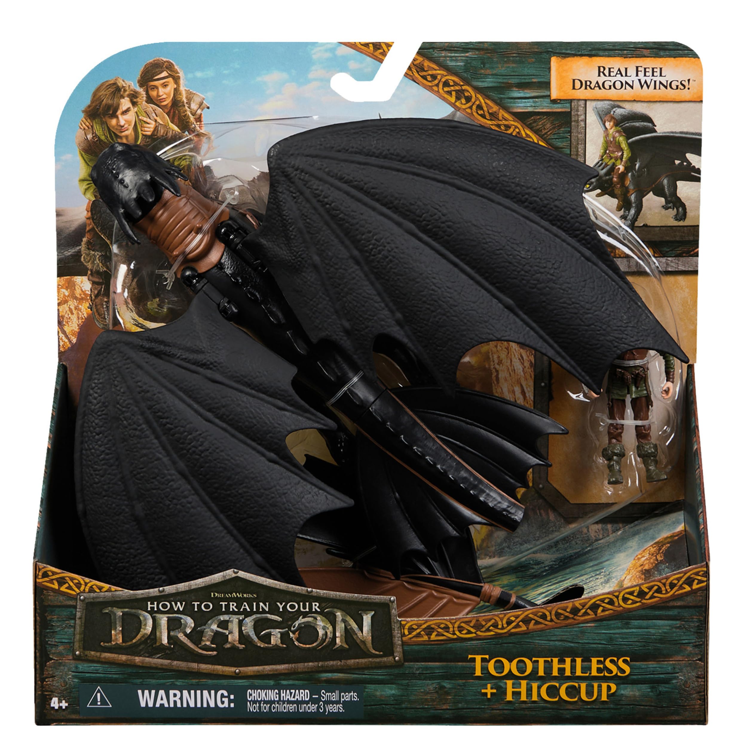 DreamWorks Dragons, Dragon Trainer, Sdentato e Hiccup, Drago e Vichingo, Giocattoli per Bambini, 4+ Anni