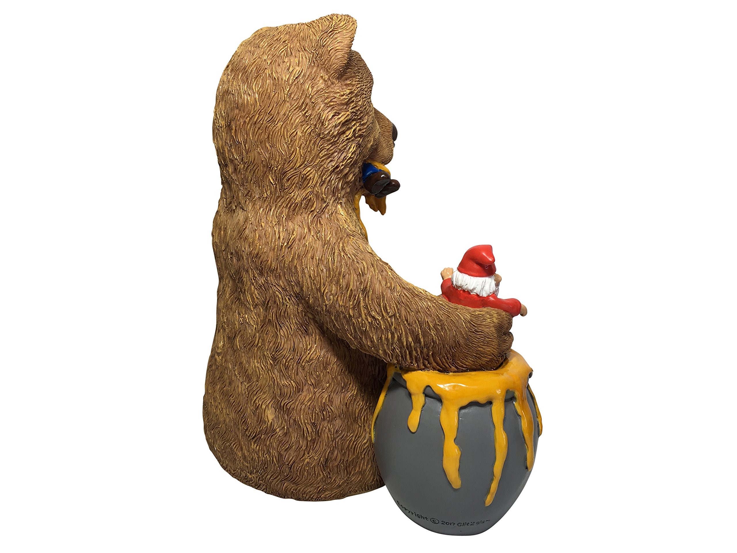Miniature Bear and Gnomes with Honey A Garden Gnome Statue for Your