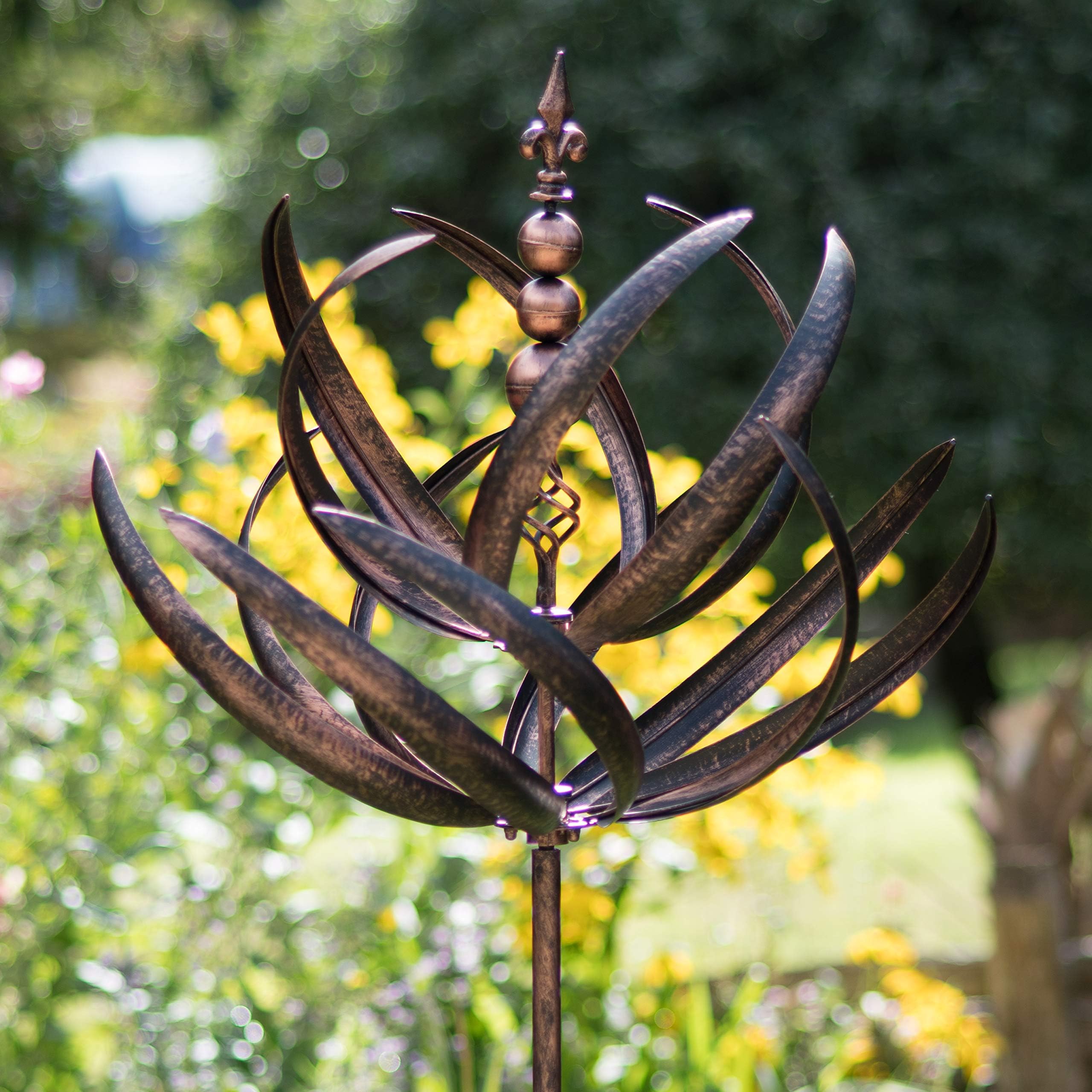 Creekwood Windsor Wind Sculpture Spinner, Brushed Copper (70 x 70 x 220 cm)