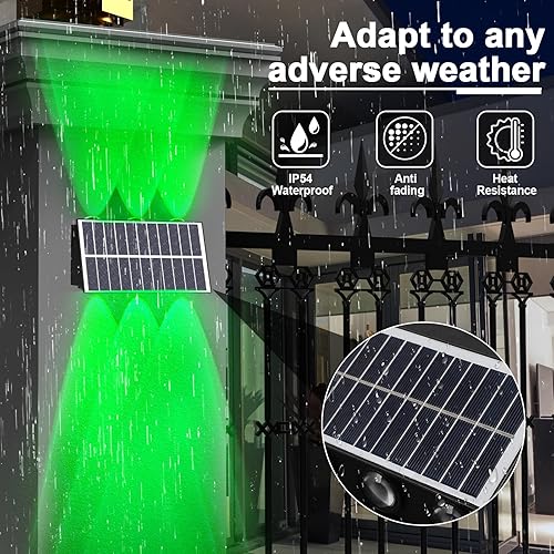 Miniatura 4 de Luces solares para vallas, luces solares RGB para exteriores, modernas luces solares para exteriores con cambio de color y modo de color sólido,