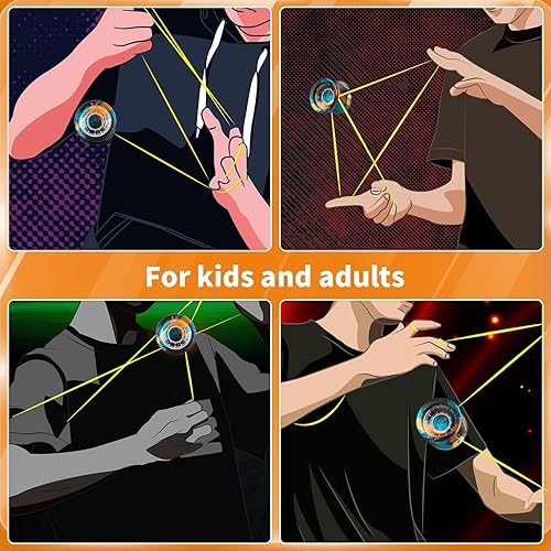 Miniatura 6 de FETESNICE Yoyo Yoyo Yoyo profesional para niños, Yoyo de metal que no respondesensible de doble propósito, truco con bolsa, herramienta de