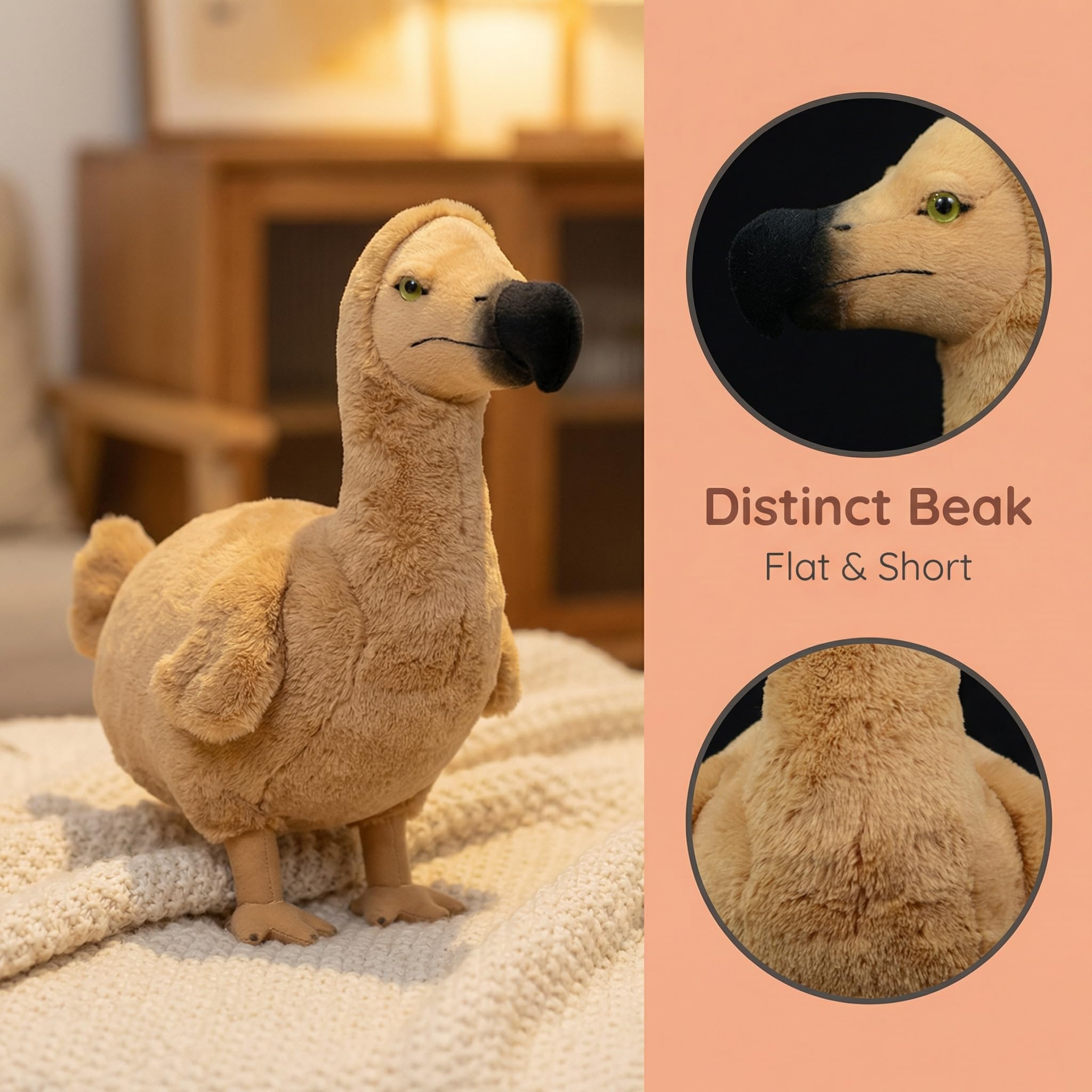 ZHONGXIN MADE Dodo Plush Toy - Lifelike Dodo Bird Stuffed Animals