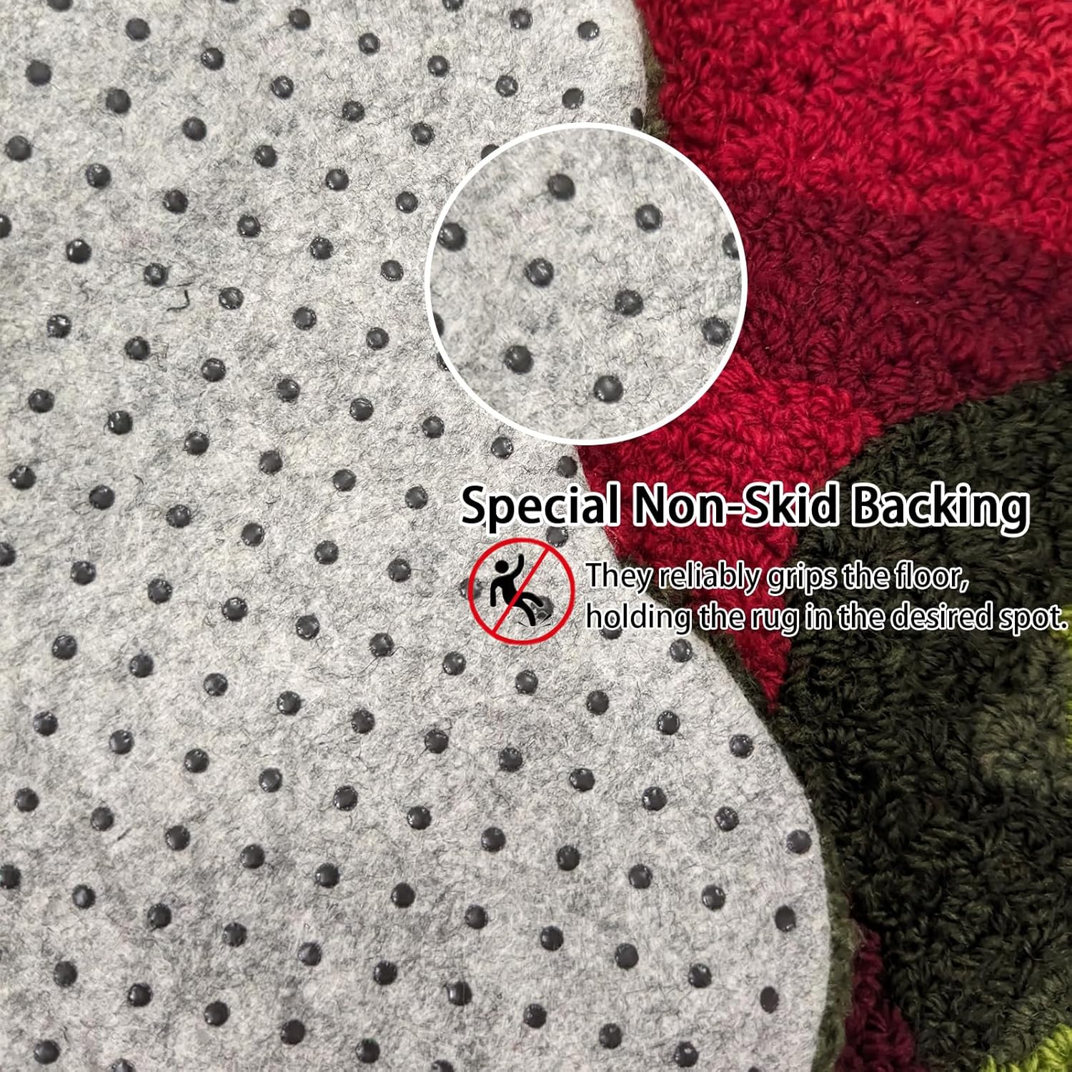 ABREEZE Fruit Toilet Rug, Shaggy Christmas U-Shaped Bathroom Rugs, Apple Shaped Contour Mat for Bathroom Floor, 31 X 27, Non-Slip Bath Carpet, Maximum Absorbent, Dry Quickly, Machine-Washable