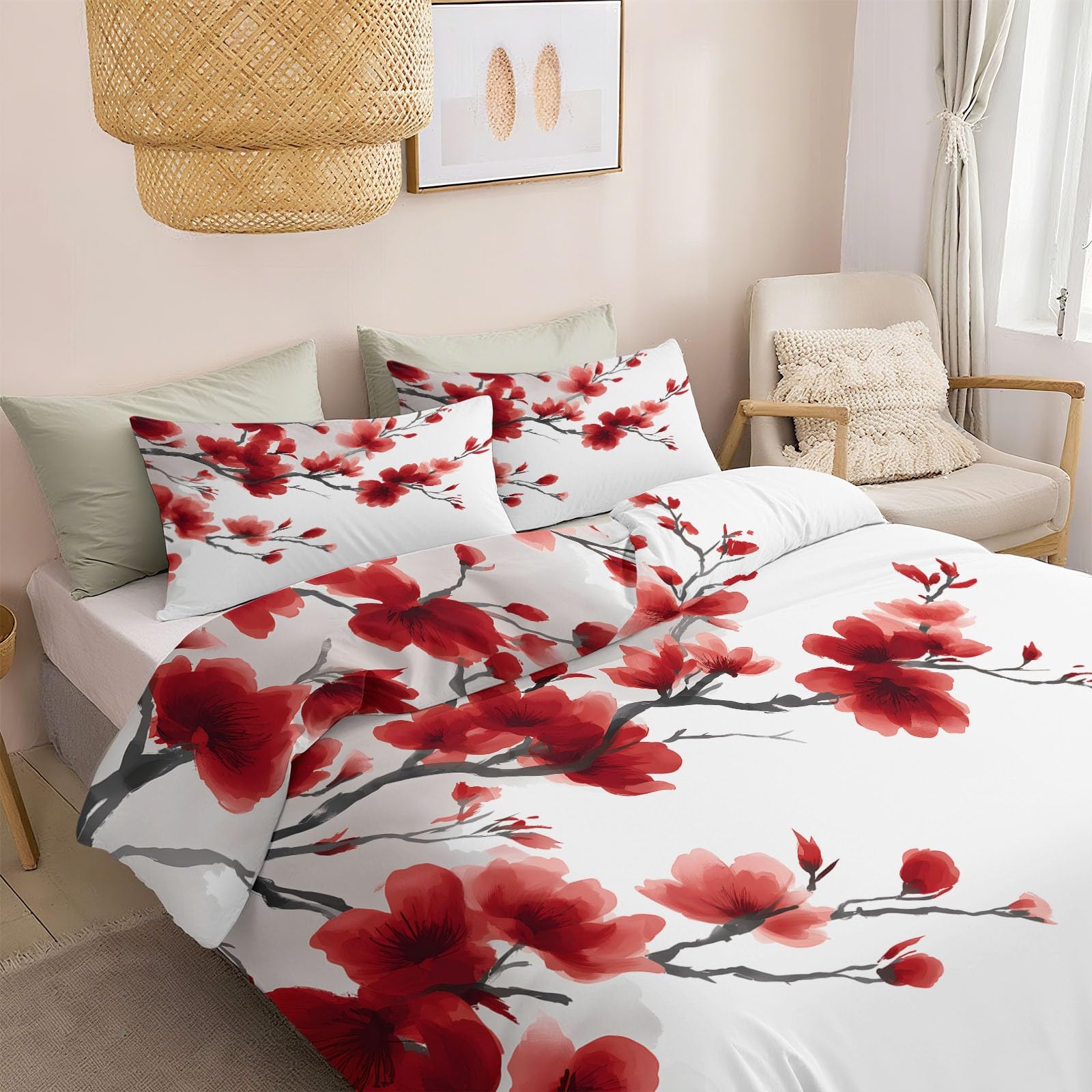 Housse de couette 260x240 cm imprimé floral, l'idée cadeau idéale pour le lit