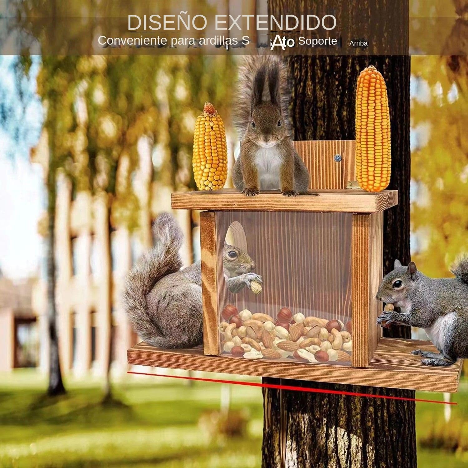 para Ardillas,Decoración de Jardín Divertida | Casa De Picnic con Bebedero para Ardillas,para Balcón Árbol Invierno Pícnic Alimentación de