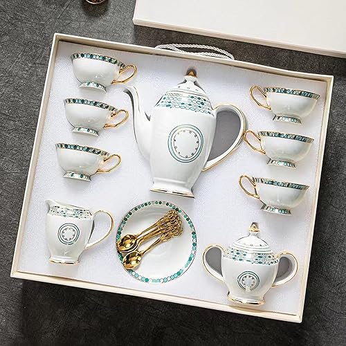 Juego de té de café chino de porcelana china, juego de regalo de té floral retro, adecuado para Navidad, Día del Padre, cumpleaños, regalos de