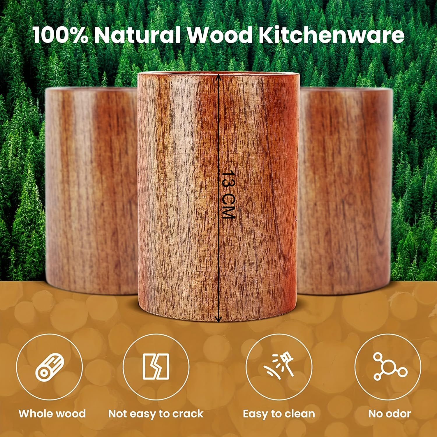 PORTE-USTENSILES EN BOIS Polyvalent Baguettes Organisateur De Baril Couverts EUR 13,30 - PicClick FR