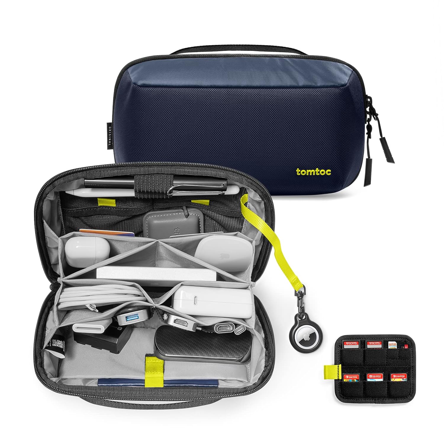 tomtoc Electronic Organizer Accessory Tech Pouch for MacBook Charger, Cables, Power Bank, Hard Drive, Cords, Water-Resista