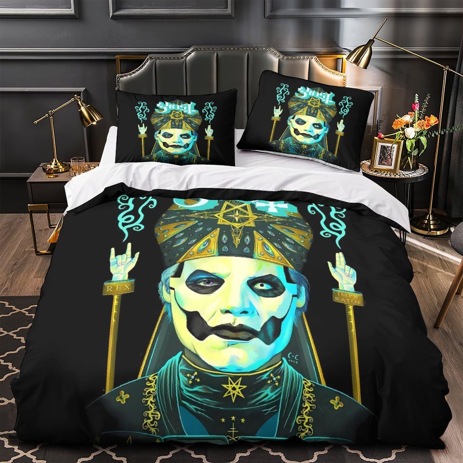 Housse de couette gorille 3D 200x200cm en microfibre avec taies