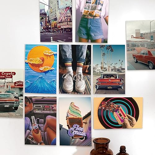 Miniatura 2 de LA MAISON COZY Kit de collage de pared bohemio de 50 piezas, póster de habitación bohemio, impresión artística de 4 x 6 pulgadas, decoración de