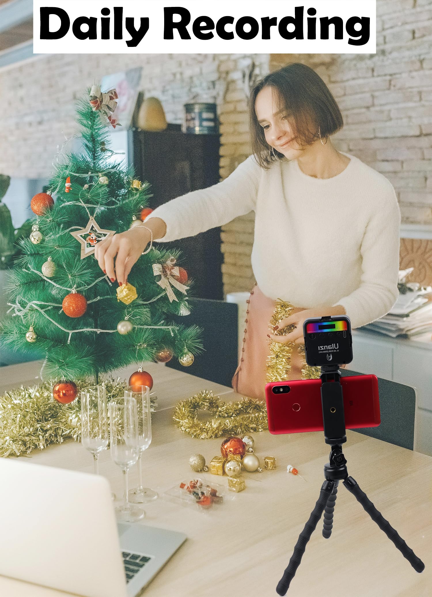 Treppiede portatile e flessibile per telefono con telecomando wireless, treppiede da viaggio compatibile con iPhone 17 16 15, Android per registrazione video, viaggi, vlogging selfie