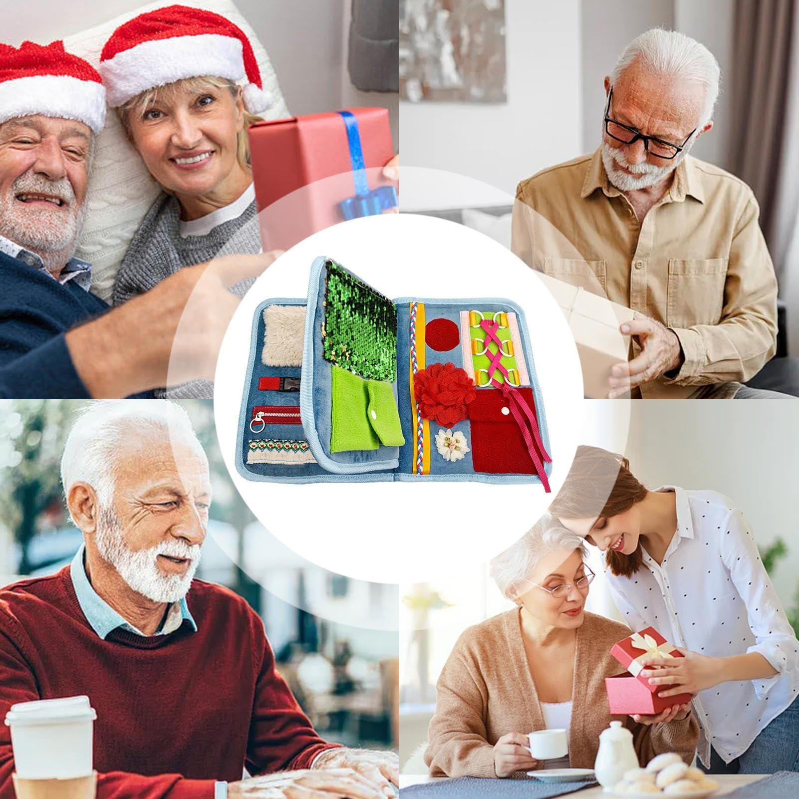 Manta Fidget para Adultos,Mantas sensoriales para Adultos | Manta sensorial para a Las Personas Mayores,Manta Fidget para Adultos con Demencia, Juguetes versátiles para pérdida de