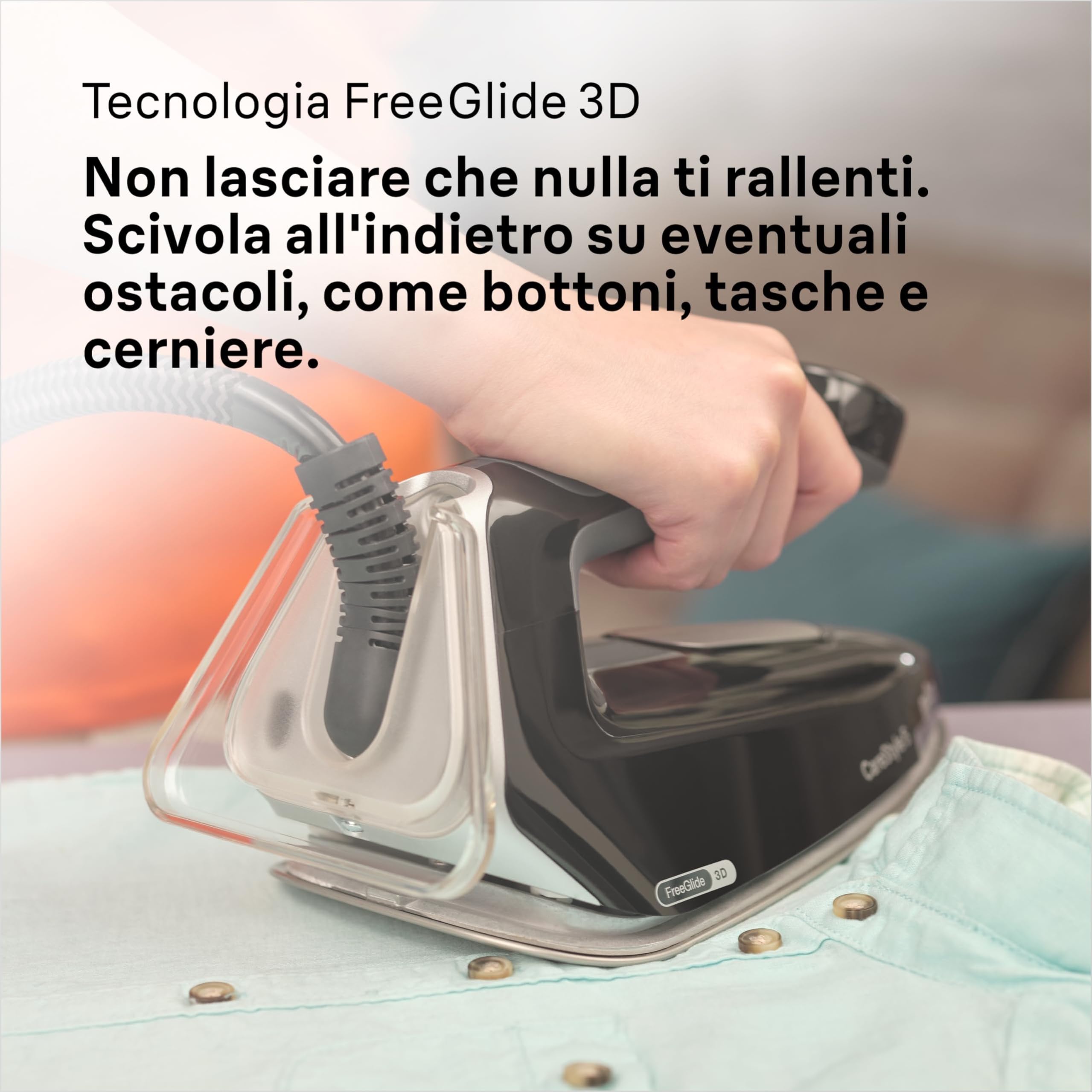 Braun CareStyle 5 IS5249BK, Sistema Stirante con Tecnologia FreeGlide 3D, 150 g/min di Vapore, Riscaldamento Veloce, Modalità iCare, Stiratura Verticale, Serbatoio 2L Rimovibile, 2400W, Nero