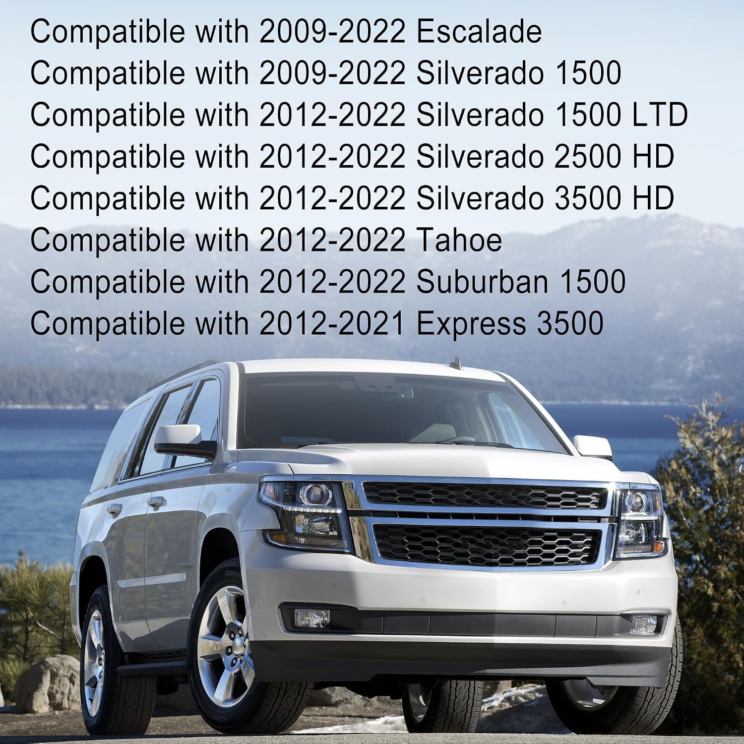 13524917 Interior Rear View Mirror Fit for Silverado 1500 2500 3500 2009-2022 for Express 3500 2012-2025 for Escalade 2009-2022 Replace 13585948