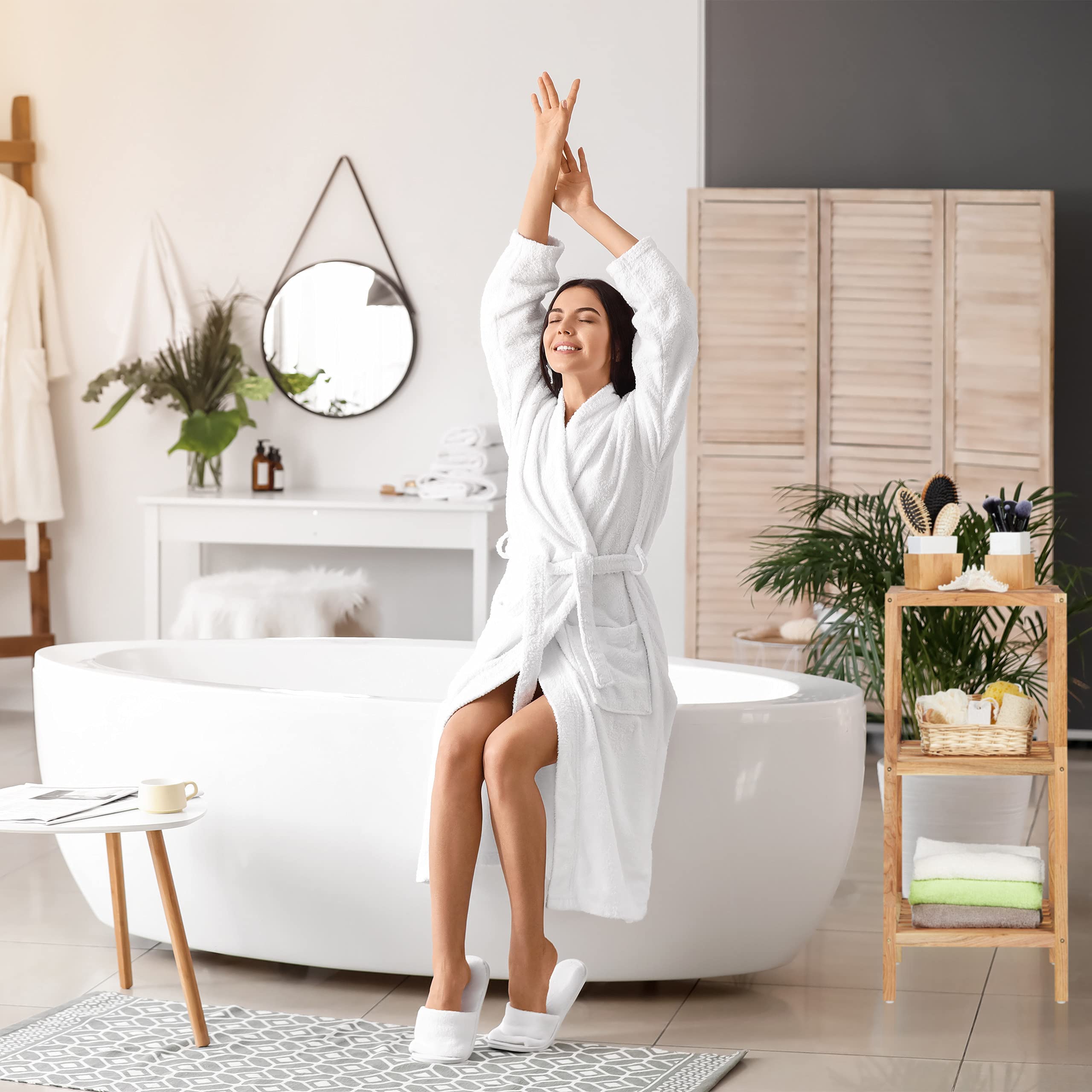 Relaxdays Scaffale da Bagno in Legno di Noce, HLP: 79 x 36 x 36 cm, 3 Ripiani, Mobiletto Salvaspazio Cucina, Naturale