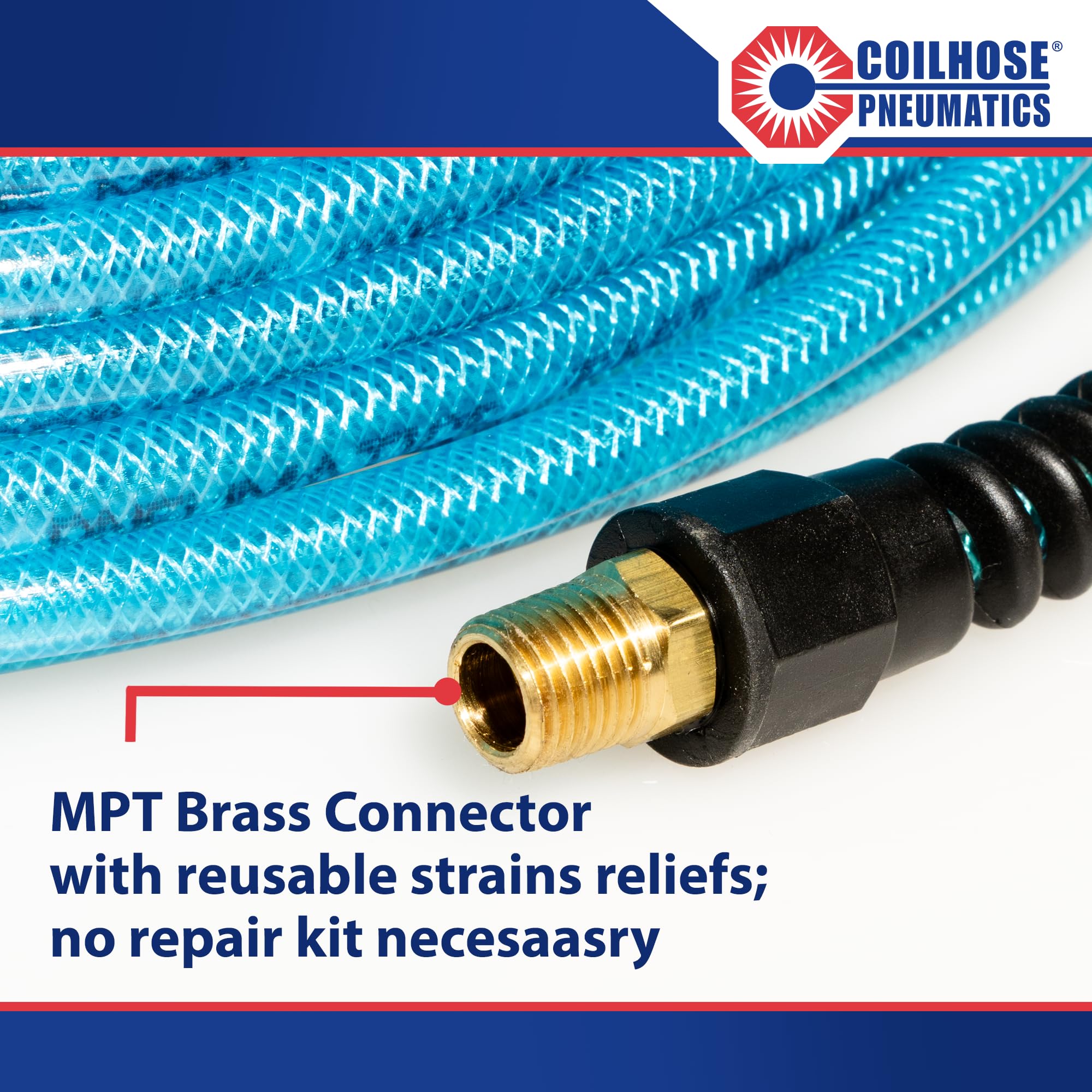 Coilhose Pneumatics PFE40254T Flexeel - Manguera de aire reforzada de poliuretano