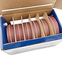 Vista 4 de Rollos de papel de lija de gancho y bucle, 6 granos de papel de lija abrasivo de grano 60, 1 pulgada x 20 pies, surtido de papel de lija