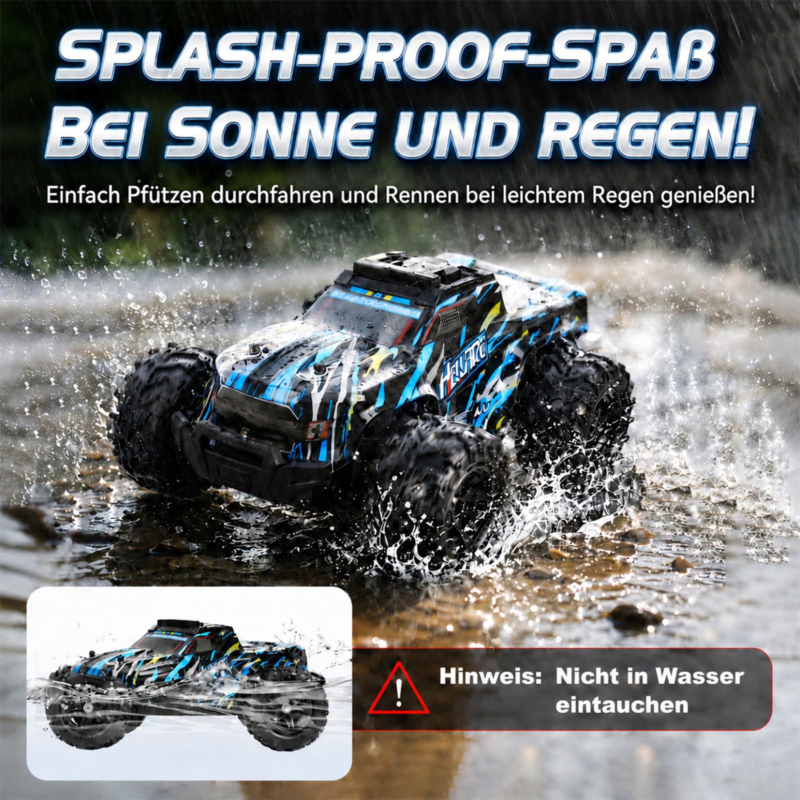 Ferngesteuertes Auto Ab 5-12 Jahre, 1:18 RC Auto Monstertruck 22KM/H, Spielzeug Und Geschenk Für Jungen