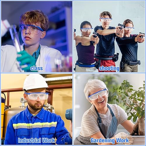 Miniatura 7 de Kigeli 20 pares de gafas de laboratorio sobre gafas, anti niebla, arañazos, gafas de seguridad para mujeres y hombres, gafas protectoras para clases