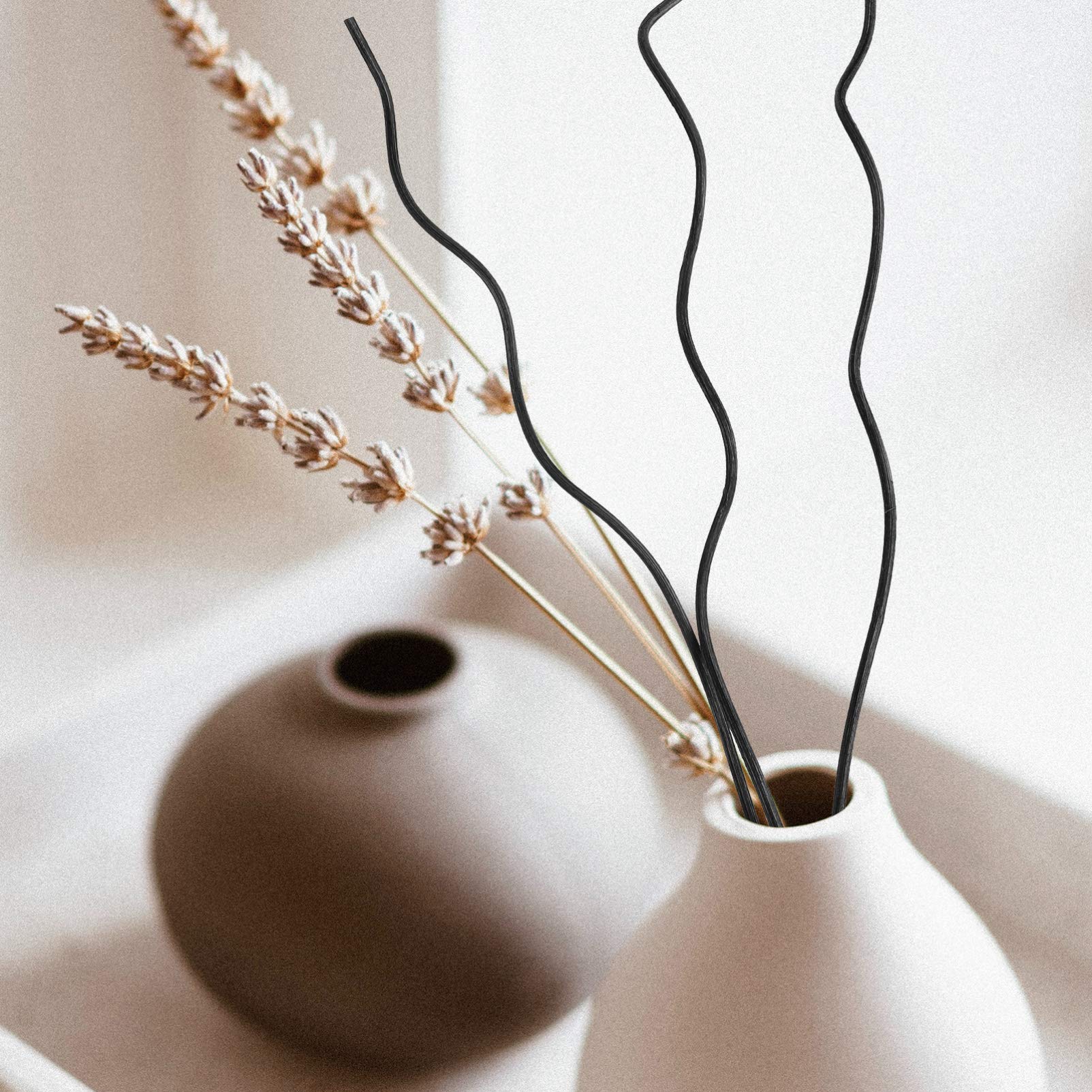 FUNOMOCYA 40pcs Diffuser Replacement Sticks Wavy Rattan Sticks for Aroma Diffuser