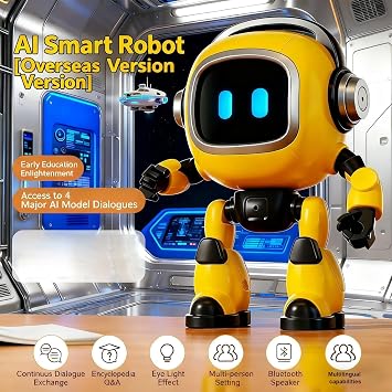 AI Robot - Emo Robot | Emotion Recognition Technology Smart Intelligent Learning Toys, Voice Control Singing Dancing Repeating And Recording Roboot Toy For 3-8 Year Old