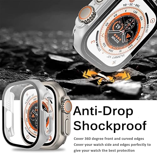 Miniatura 4 de Miimall Funda compatible con Apple Watch Ultra de 1.929 in con protector de pantalla de policarbonato duro de protección completa antiarañazos a
