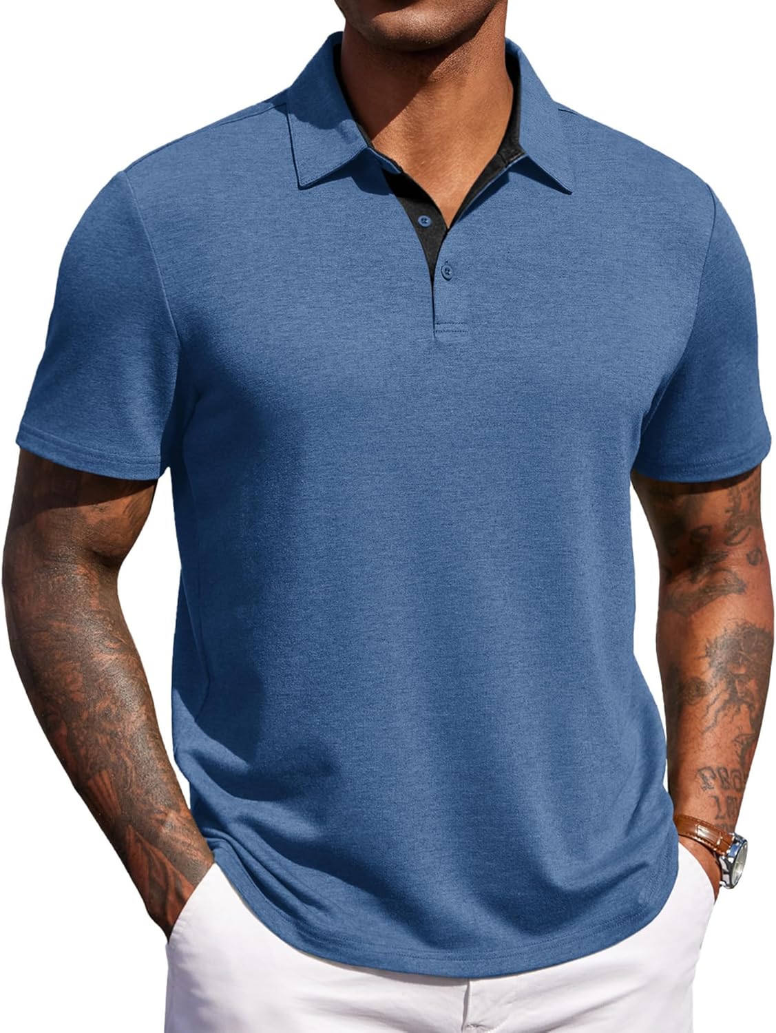 COOFANDY Mens Polo Shirts Short Sleeve Casual Summer Polo Tee Classic Collared Golf Stylish Tops
