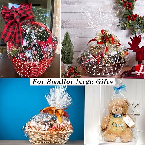 Miniatura 3 de CMFYHM Rollo de celofán transparente (34 pulgadas x 120 pies), rollo de celofán de lunares de 3 mil, rollo de celofán, rollo de envoltura de regalo,