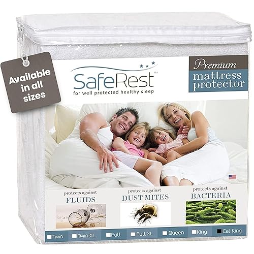 SafeRest Waterproof California King Size Mattress Protector - Fitted with