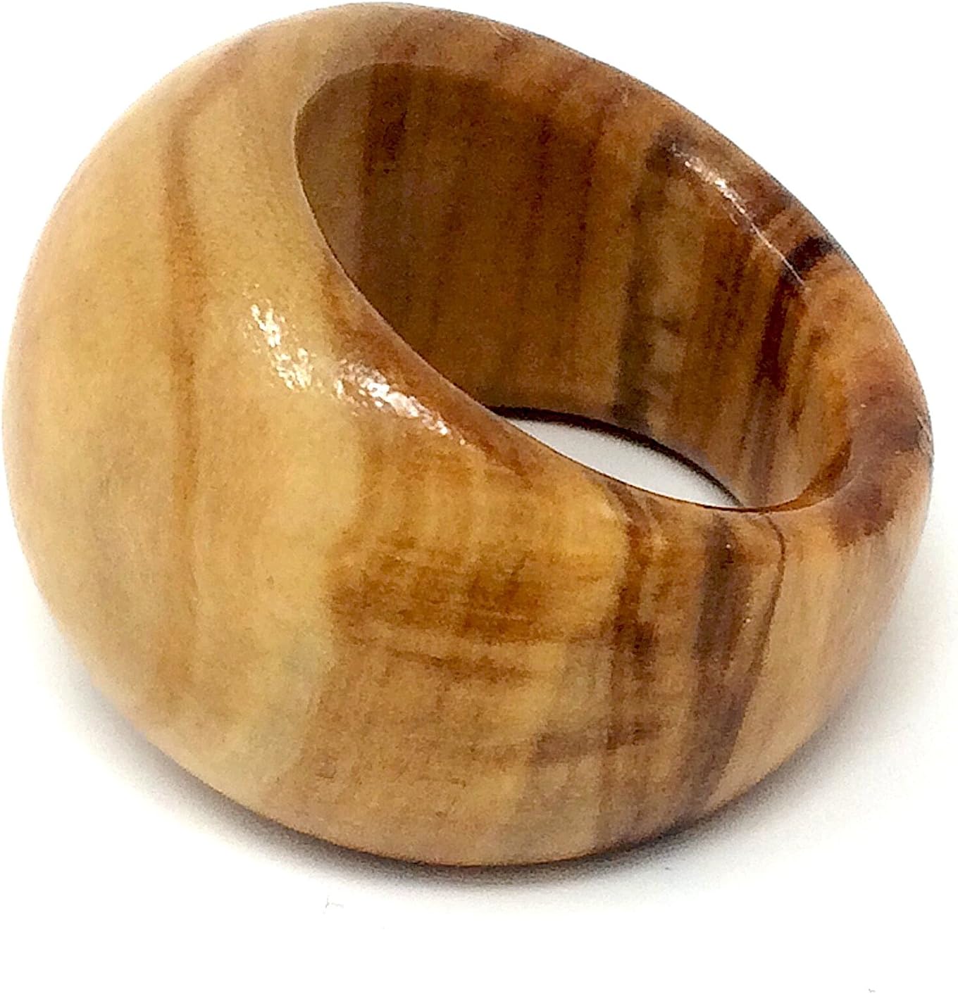 Olive wood finger ring - handmade in Mallorca - bagusto - 17mm inside diameter