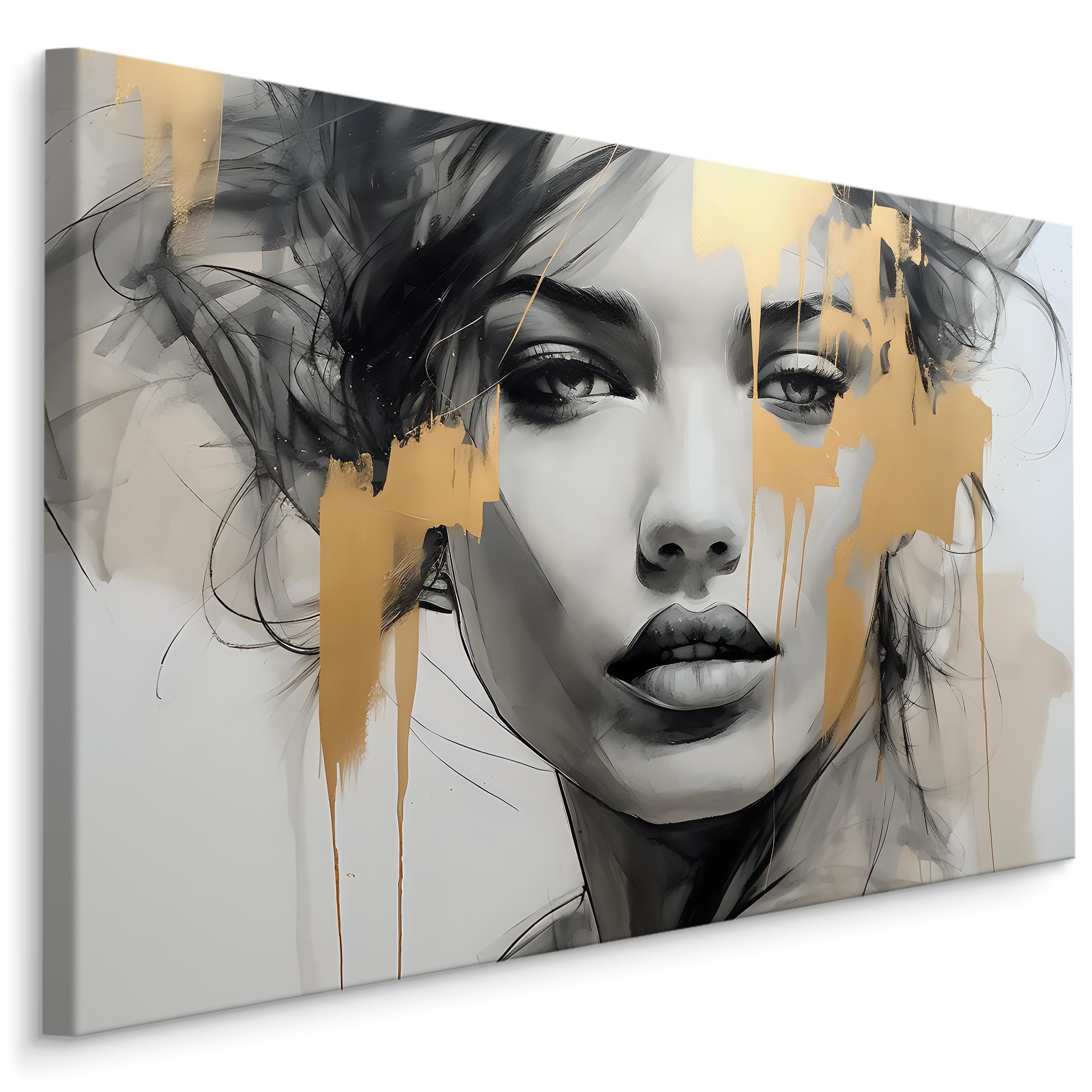 Muralo Wandbilder Portät Frau, Gesicht, Haare Kunstdruck - 120x80 cm