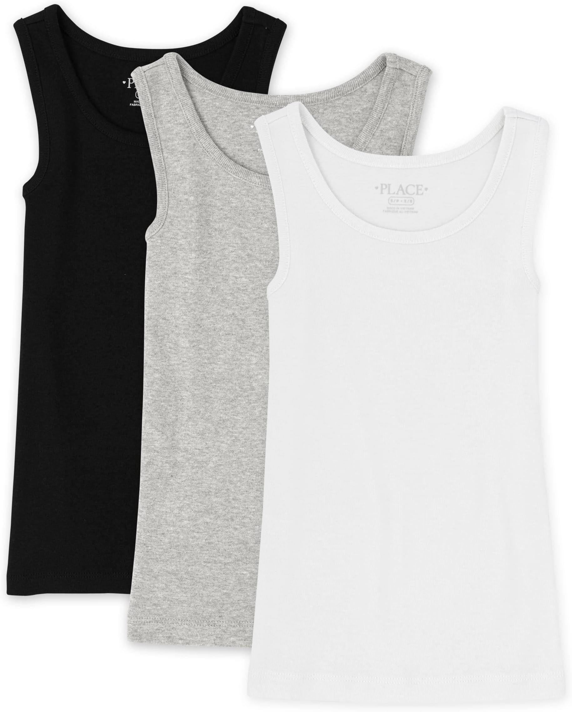 The Children's PlaceGirls' Basic Ribbed Tank, 3 Pack