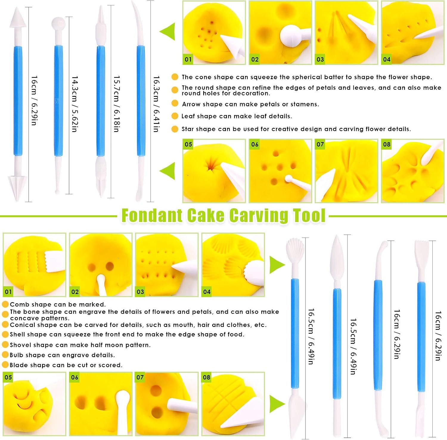 Keadic 37 Pieces Green Clay Fondant Extruder Cake Decorating Supplies Sugar Modeling Tool Set, Clay Extruder Gun with 20 Tips Sugar Extruder Disks & Ball Stylus Dotting Tool