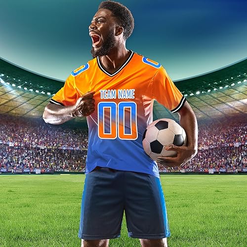 Miniatura 6 de Camiseta de fútbol personalizada con nombre del equipo y números impresos personalizados, uniformes deportivos para hombres, mujeres, jóvenes