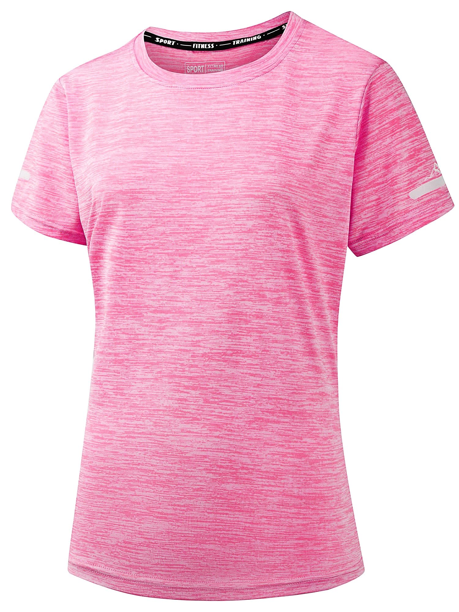 Peakwell Damen Sportshirt Atmungsaktiv T-Shirts Top Kurzarm Laufshirts Funktionsshirts Sport Oberteile