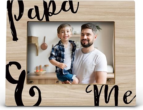 FONDCANYON Papa and Me Picture Photo Frame, Father Photo Frame, Grandpa Picture Frame, Papa Frame, Best Gifts for Father from daughter son, Papa Gifts for Fathers Day 5x7 Inch Photo
