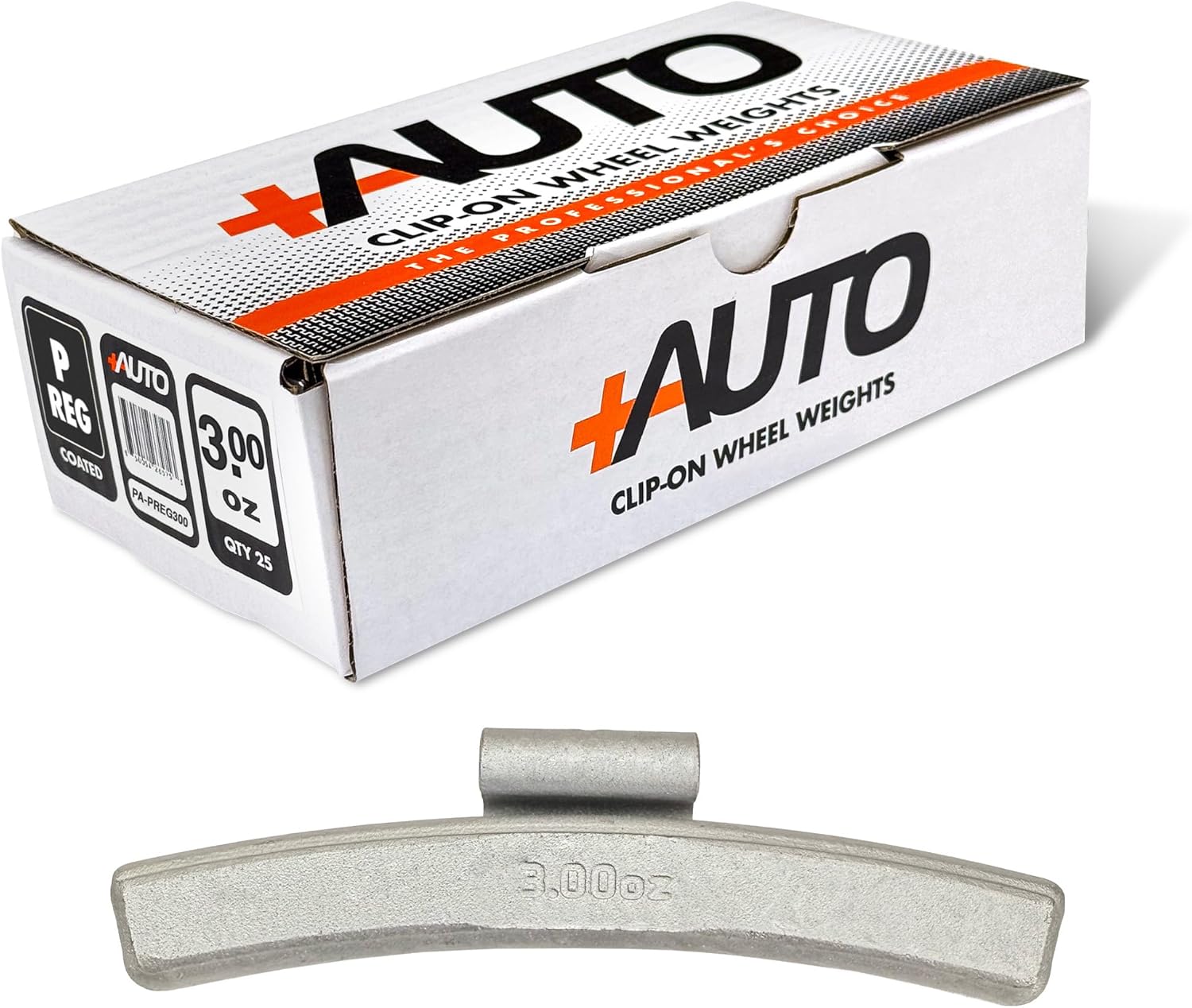 +AUTO P/REG-Style Coated Steel Clip-On Wheel Weights, Passenger Cars, Exceeds Exceeds OE Spec, USA Professional Grade, Qty 25 (3.00 oz)