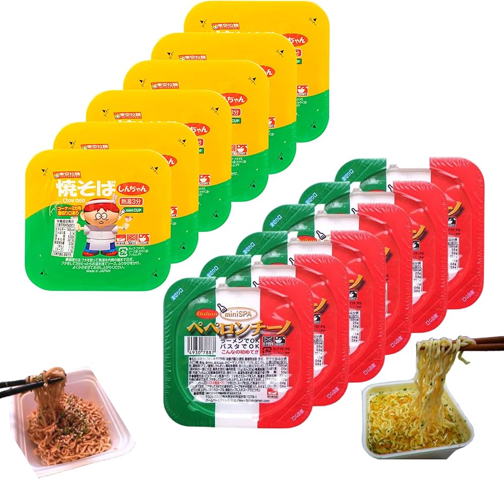 Amazon.co.jp: K-Bright 東京拉麺 ペペロンチーノ & しんちゃん 焼そば