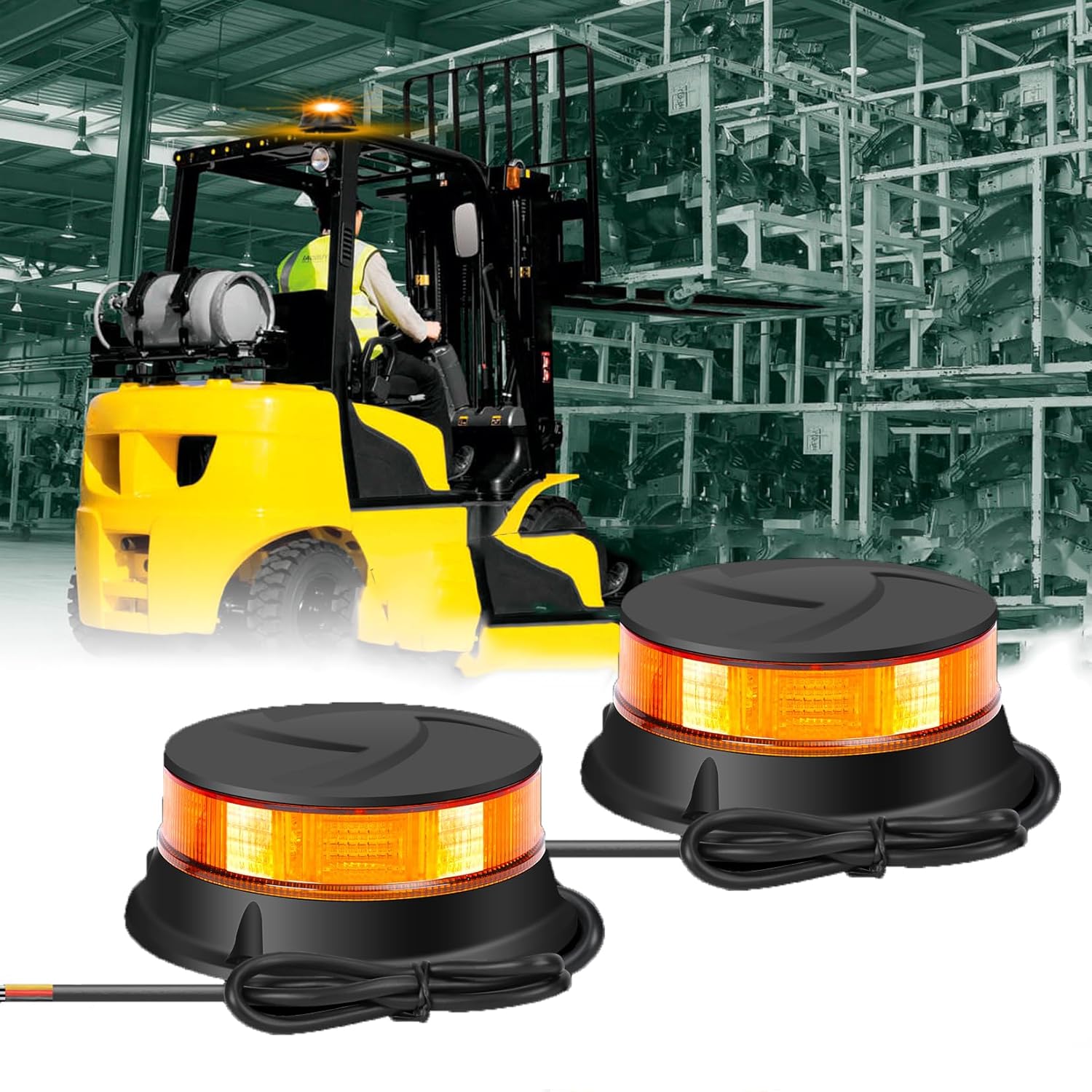 DAYSEN 2Pcs Amber Strobe Beacon Lights – 360° Rotating Emergency Light with 7 Flash Modes, 12V/24V Compatible for Trucks, Tractors, ATV/UTV, Golf Carts (4.2″ Permanent Mount) DAYSEN 2Pcs Amber Strobe Beacon Lights – 360° Rotating Emergency Light with 7 Flash Modes, 12V/24V Compatible for Trucks, Tractors, ATV/UTV, Golf Carts (4.2″ Permanent Mount)