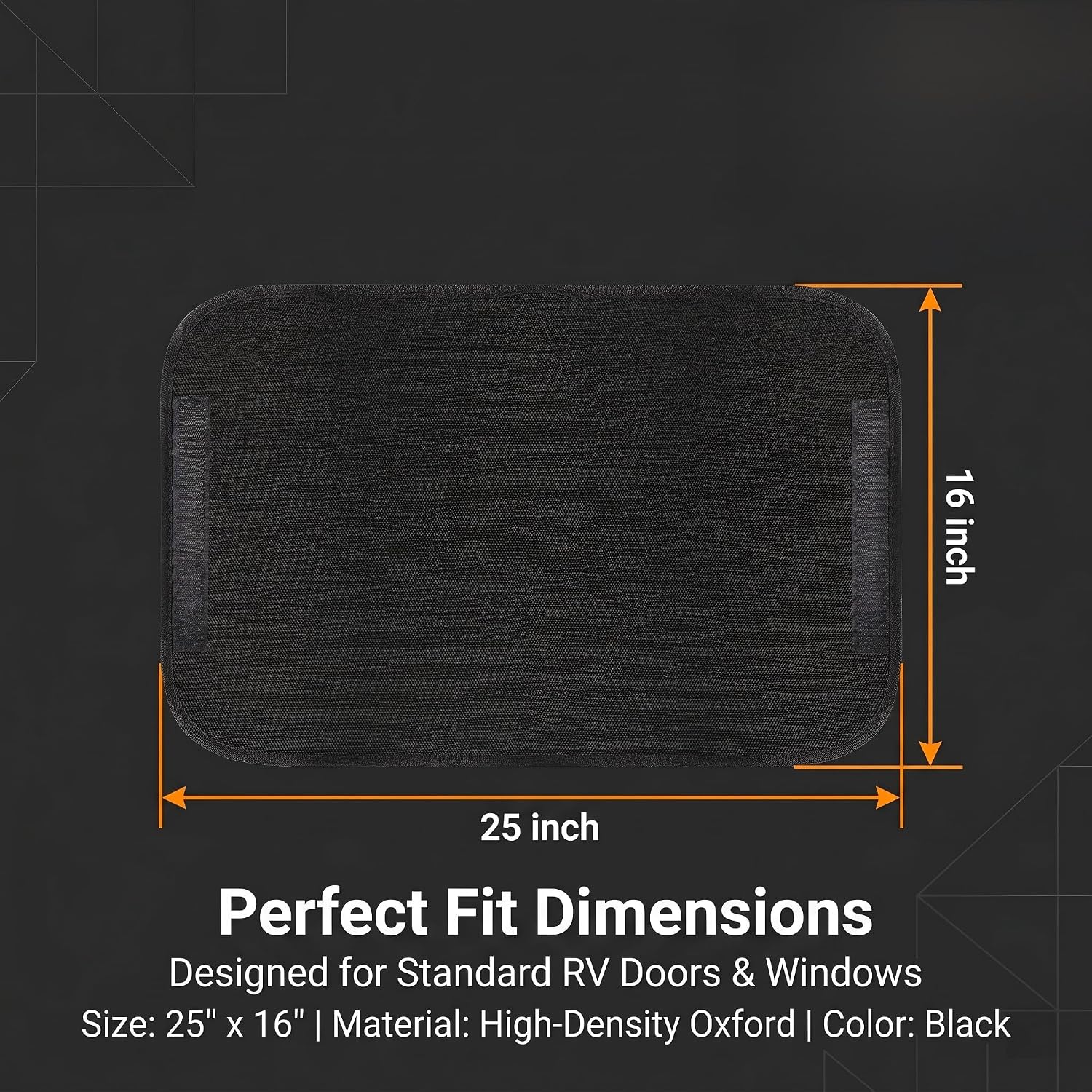 2 PCS RV Door Window Shade Cover, Light-Blocking Heat-Insulating Curtain, Heavyweight Windbreak Privacy Window Cover, Universal for Most Campers Travel Trailer Motorhomes (Black)