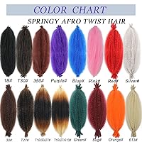 Vista 5 de Cabello para Trenzas Marley Twist de 16 Pulgadas, 8 Paquetes de Cabello Afro Twist Elástico, Cabello Spring Twist Pre-esponjado, Cabello Rizado