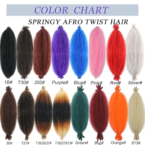 Miniatura 4 de Parceria 8 paquetes de cabello trenzado Marley Twist de 12 pulgadas, resorte afro preesponjado para rastas sintéticas cubanas negras (12 paquetes de