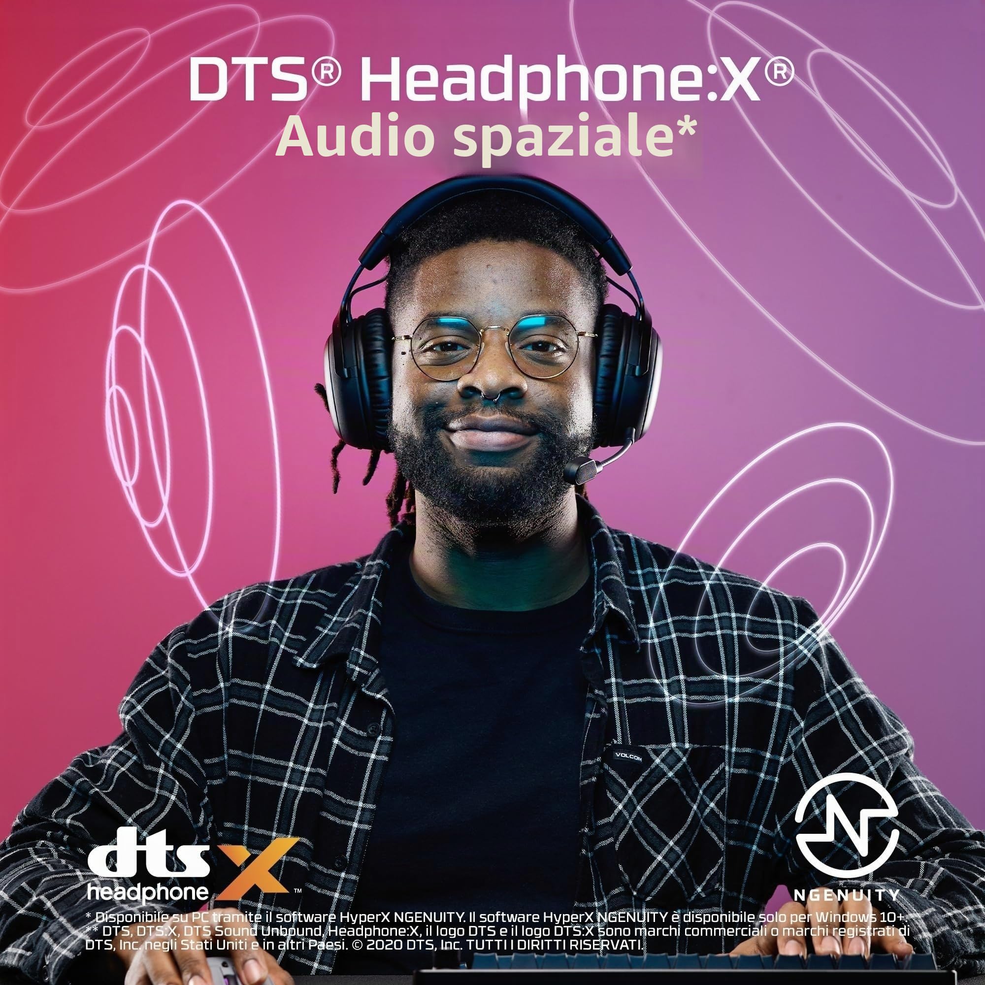HyperX Cloud III S Wireless, Cuffie Bluetooth, Audio 3D, Microfono Noise-Cancelling, Fino a 200 ore di Autonomia, Dongle USB-C, Compatibili con PC, PS5, Nintendo Switch, Nero