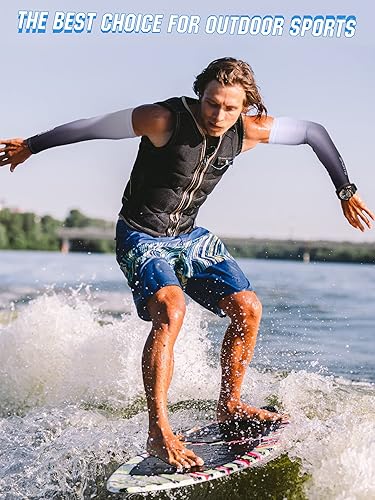 Miniatura 7 de 8 pares de mangas de brazo para hombres y mujeres, con protección solar UV, mangas de enfriamiento para cubrir brazos, mangas de seda de hielo