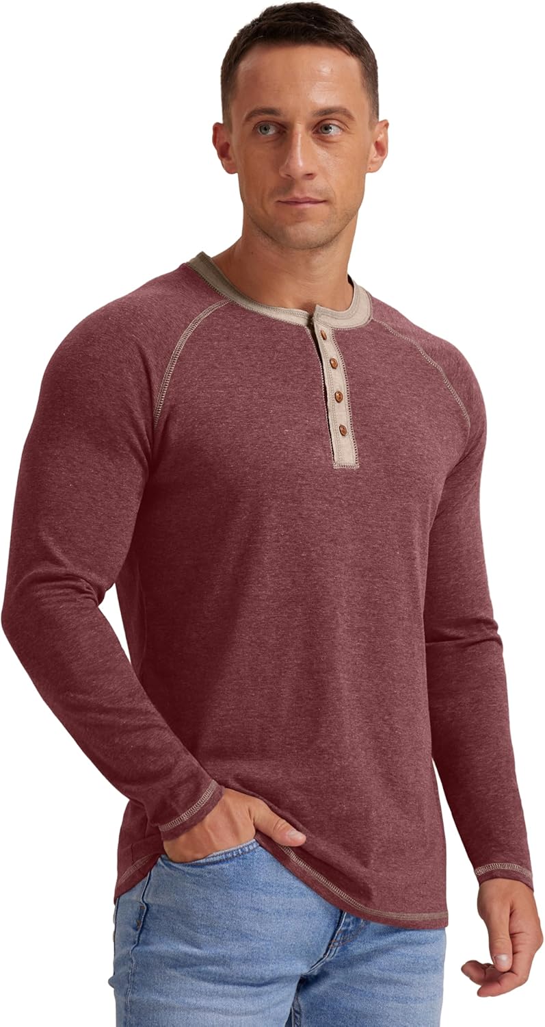 Sailwind Mens Henley Long/Short Sleeve T-Shirt Cotton Casual Shirt - Image 4
