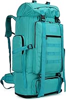 Vista 17 de Mochila impermeable que acampa que camina 70L/100L Molle mochila grande Daypack para viajar, Camuflaje del bosque