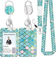 Vista 54 de Cordón para credencial y soporte para tarjetas de identificación, carretes retráctiles con clip para cinturón de carrete de mosquetón, cordón