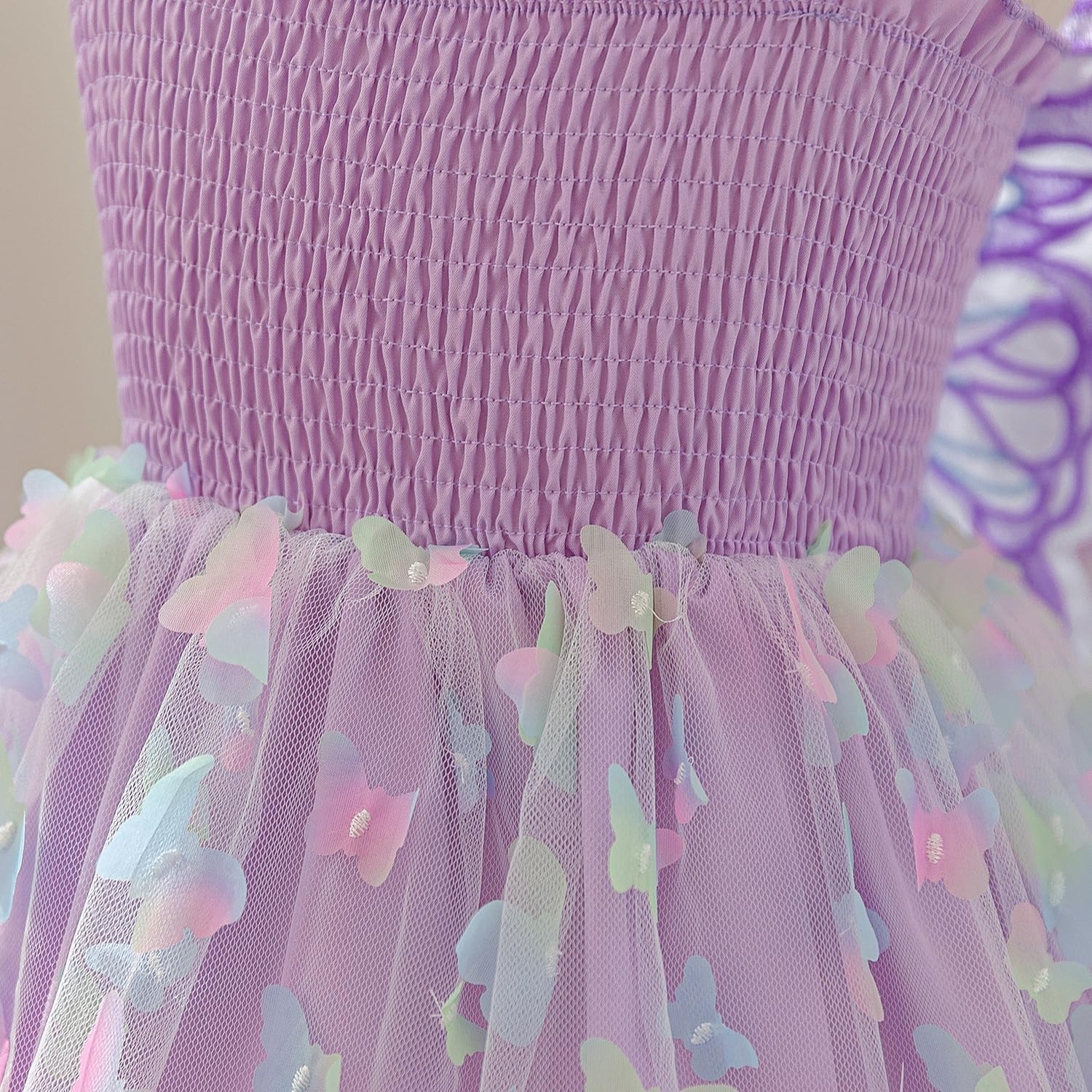 NNJXD Robe en tulle arc-en-ciel pour bébé fille - Fée papillon - Pour fête d'anniversaire