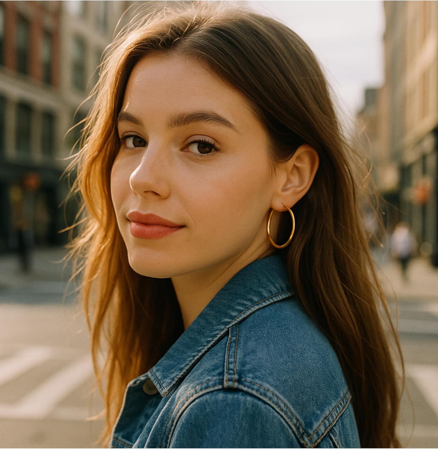 Hypoallergenic Gold Surgical Steel Hoop Earrings for Women, Lightweight 18K Gold Plated Hoop Earrings, Minimalist Thin Hoops Earring Non Tarnish, Classic Hoops Everyday Wear 30/40/50/60mm - Image 2